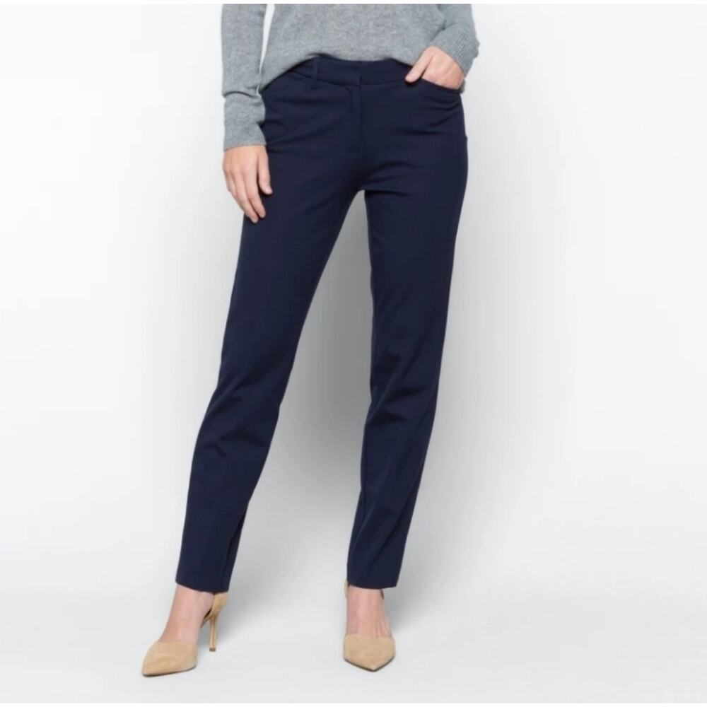 41HAWTHORN Pants SZ 16 Becca Midrise Straight Leg Navy Blue NWT Adjustable Hem